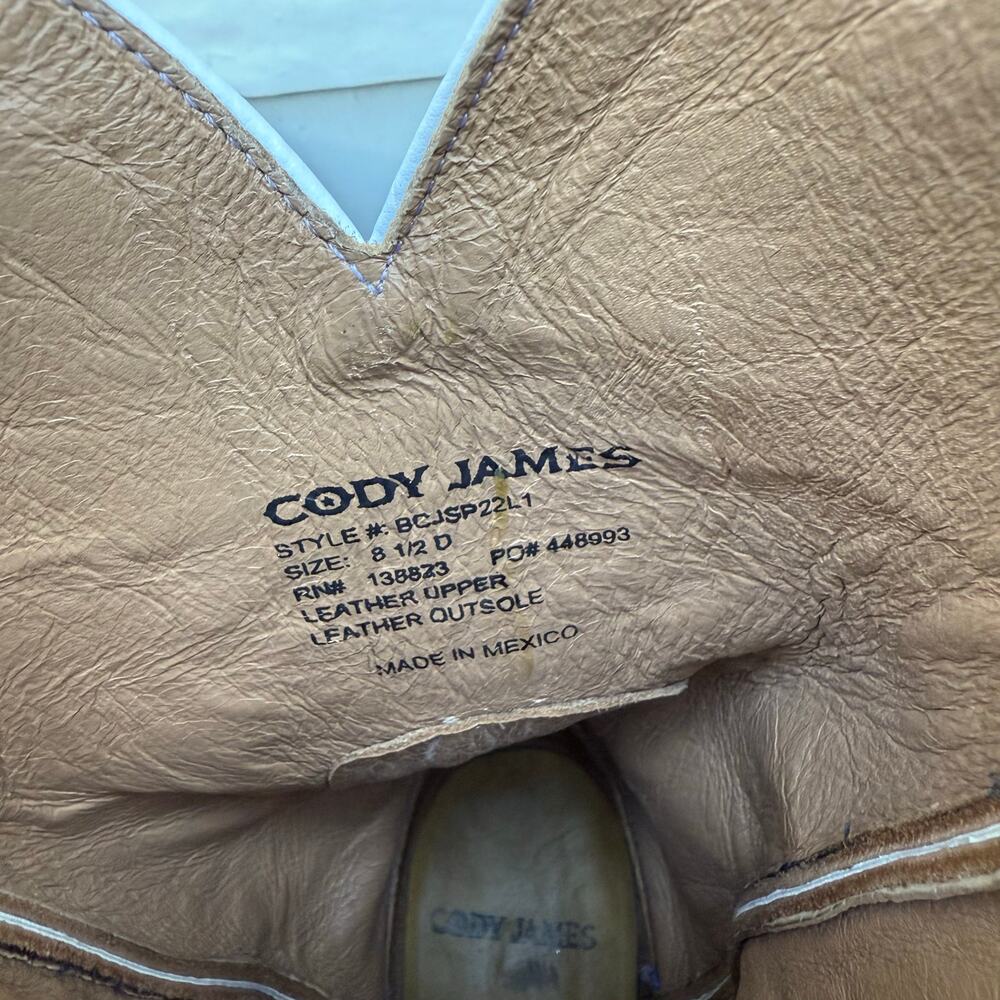 Cody James Yellowstone Western Broad Square Toe Cowboy Boots 8 1/2 D BCJSP22L1 - Picture 6 of 7